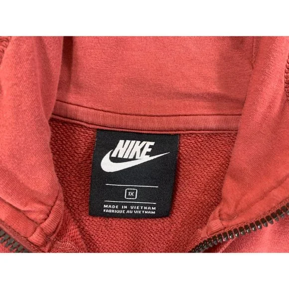 Nike Black‎ Label Cotton Blend Swoosh Hoodie Jacket (Women's XL) Blush Red - Picture 3 of 12